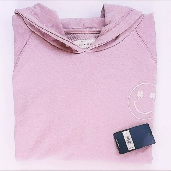 NWT LUCKY BRAND Cotton French Terry Smile Emoji Hoodie - Picture 5 of 7